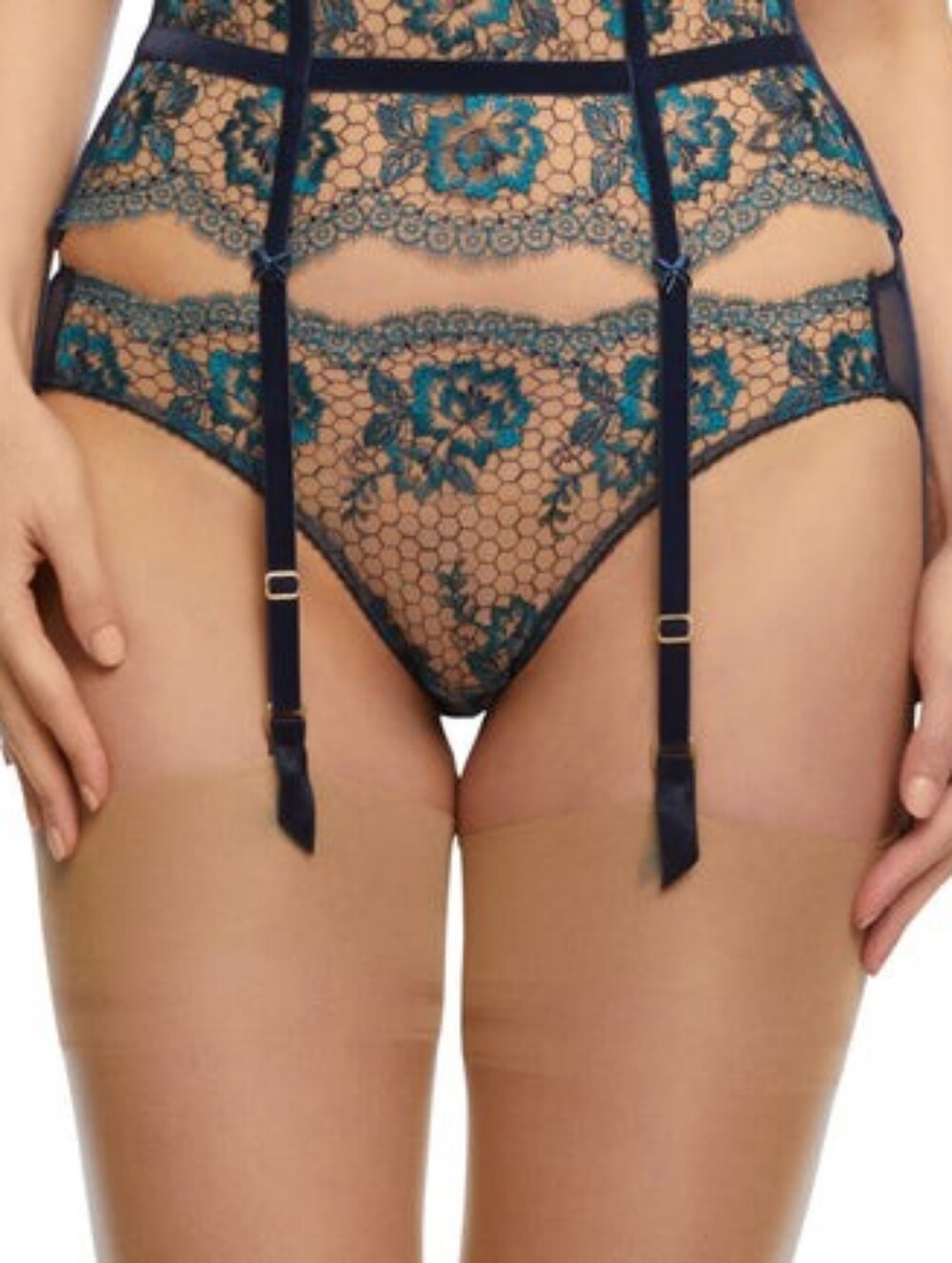 NWT Dita Von Teese Evelina Suspender Belt Navy Size 22 - Picture 7 of 11